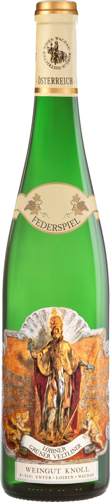 2023 Grüner Veltliner Loibner, Federspiel, Weingut Knoll, Wachau bottle shot.
