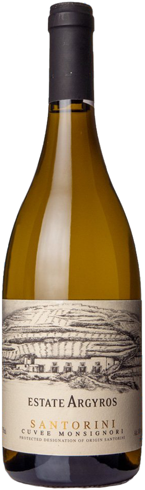 2020 Cuvée Monsignori, Argyros, Santorini bottle shot.
