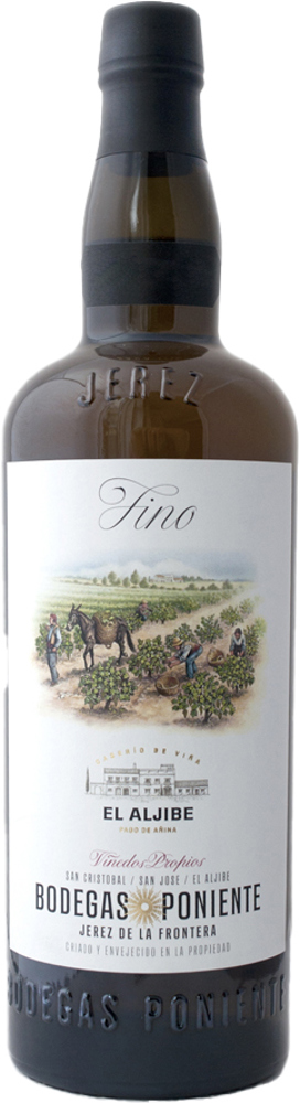 Fino El Aljibe Bodegas Poniente Saca 1/22 Alberto Orte bottle shot.