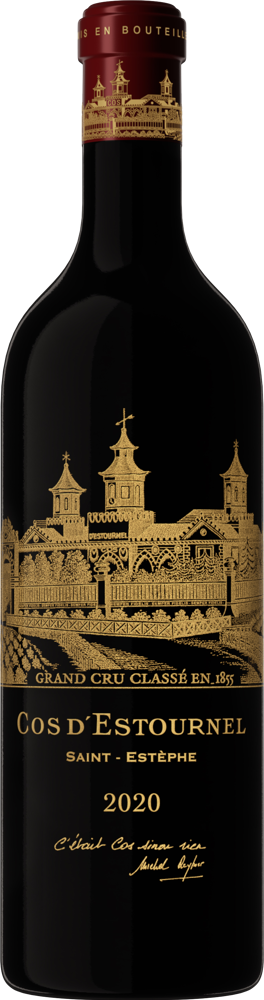 2020 Château Cos d'Estournel, Cru Classé St-Estèphe bottle shot.