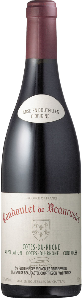 2016 Coudoulet de Beaucastel, Château de Beaucastel, Côtes du Rhône bottle shot.