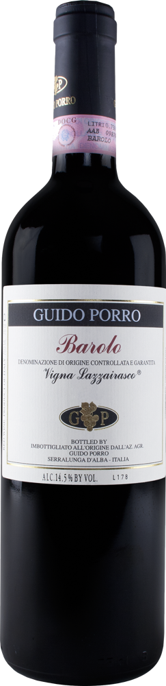 2017 Barolo Lazzairasco, Guido Porro, Piedmont bottle shot.