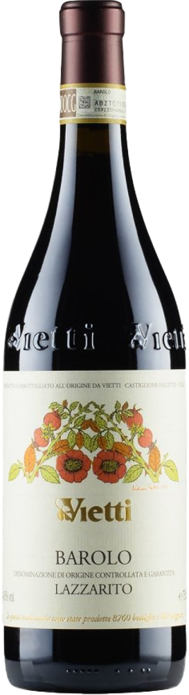 2018 Barolo Lazzarito, Vietti, Piemonte bottle shot.
