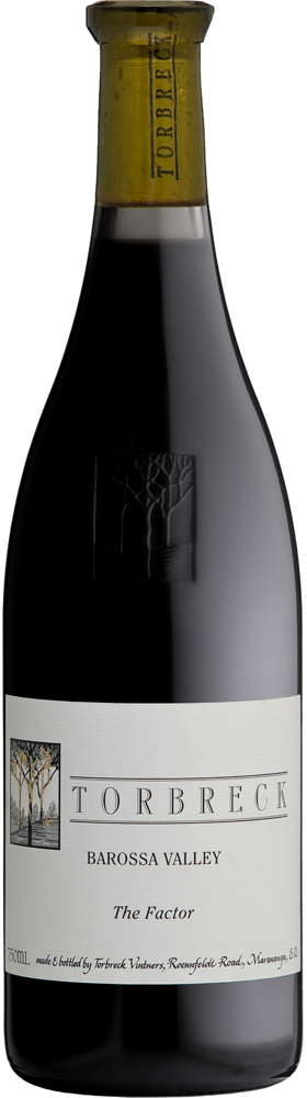 2019 The Factor, Torbreck, Barossa Valley bottle shot.