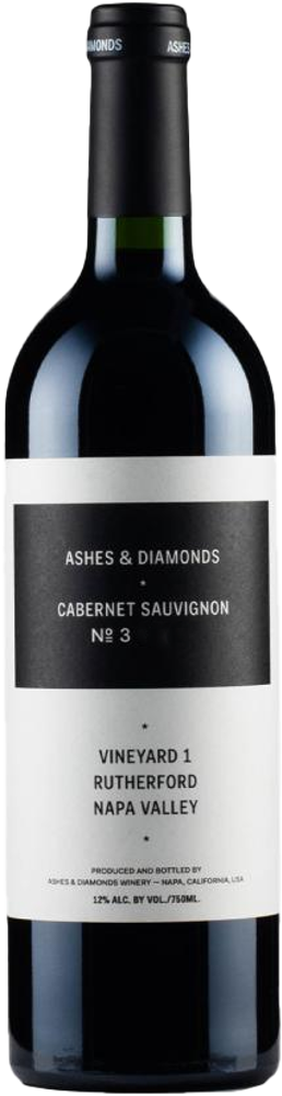 2017 Cabernet Sauvignon Nº 3, Vineyard 1, Ashes & Diamonds, Napa bottle shot.