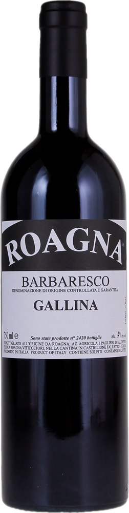 2017 Barbaresco Gallina, Roagna bottle shot.