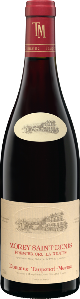 2017 Morey-Saint-Denis 1er Cru La Riotte, Domaine Taupenot-Merme bottle shot.