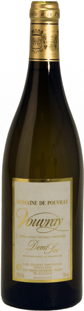 1990 Vouvray Demi-Sec, Domaine de Pouvray bottle shot.