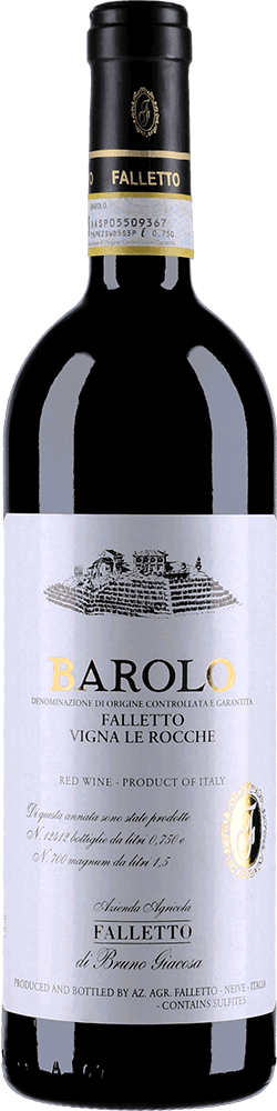 2019 Barolo Falletto, Vigna Le Rocche, Bruno Giacosa bottle shot.