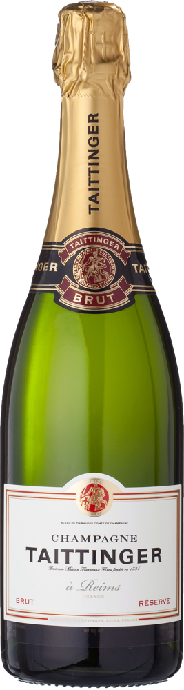 N/V Brut Réserve, Taittinger bottle shot.