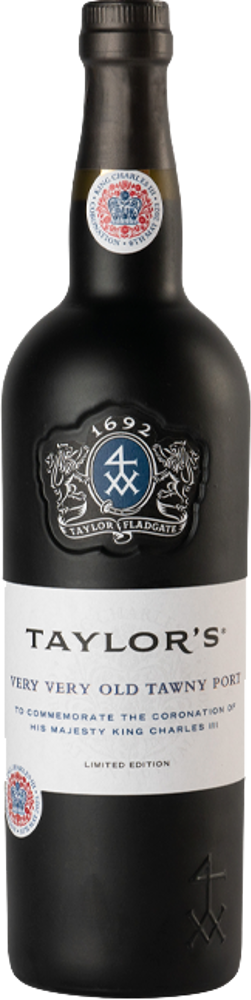 Taylor's Coronation Very Very Old Tawny Port bottle shot.