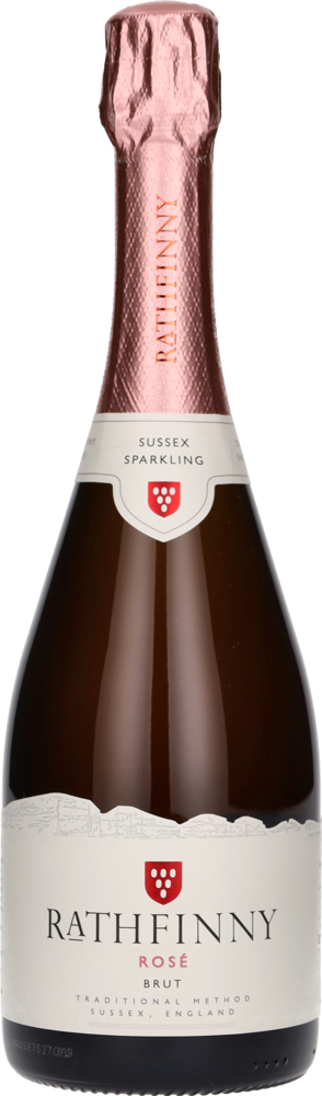 2018 Rosé Brut, Rathfinny, Sussex bottle shot.