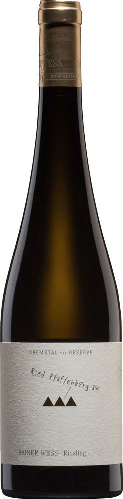 2021 Riesling Pfaffenberg 1.ÖTW, Rainer Wess, Kremstal bottle shot.