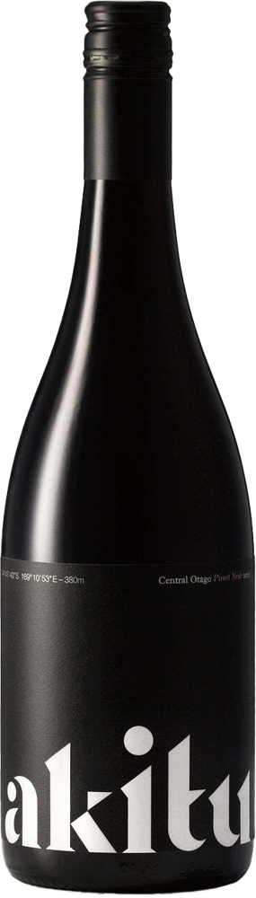 2021 Akitu 'A1' Pinot Noir, Central Otago bottle shot.