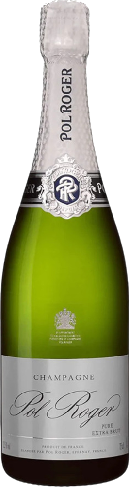 N/V Pure Extra-Brut, Pol Roger bottle shot.