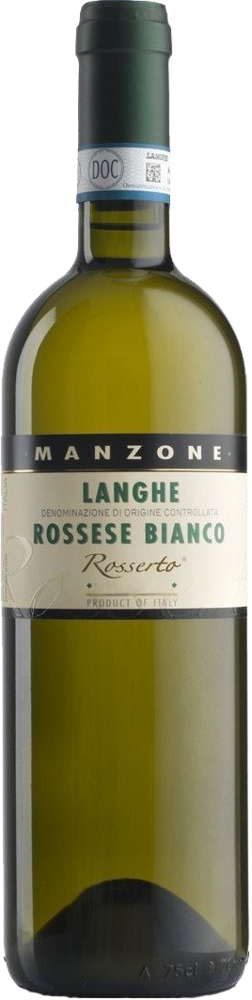 2022 Langhe Rossese Bianco Rosserto, Giovanni Manzone bottle shot.