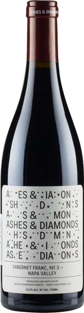 2017 Cabernet Franc Nº 3, Ashes & Diamonds, Napa Valley bottle shot.