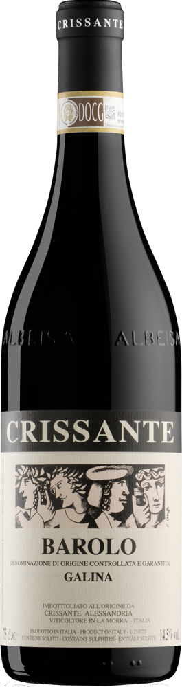 2020 Barolo Galina, Crissante Alessandria bottle shot.