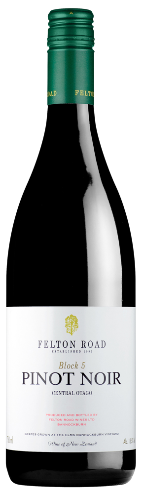 2024 Pinot Noir Block 5, Felton Road, Central Otago bottle shot.