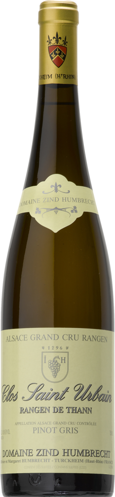 2023 Pinot Gris Grand Cru Rangen de Thann, Clos St Urbain, Domaine Zind Humbrecht bottle shot.