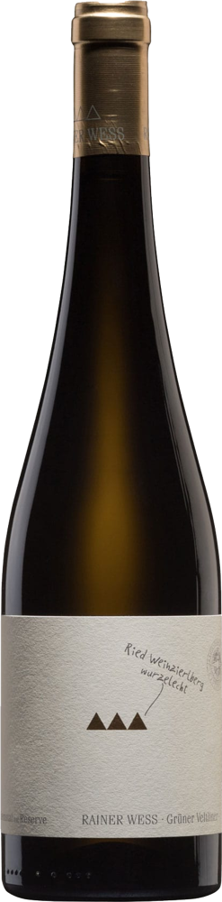 2021 Grüner Veltliner Weinzierlberg DAC Reserve, Rainer Wess, Kremstal bottle shot.