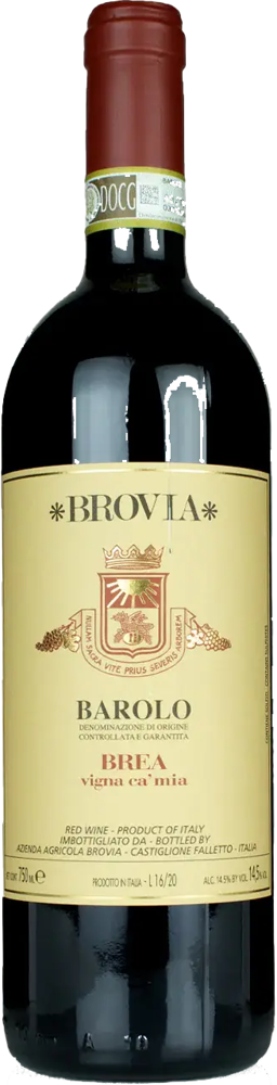 2021 Barolo Brea Vigna Ca' Mia, Brovia, Piedmont bottle shot.