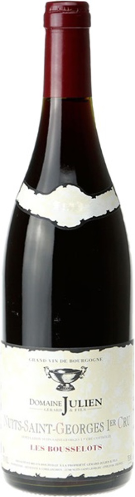 2018 Nuits-St-Georges 1er Cru Les Bousselots, Gérard Julien et Fils bottle shot.