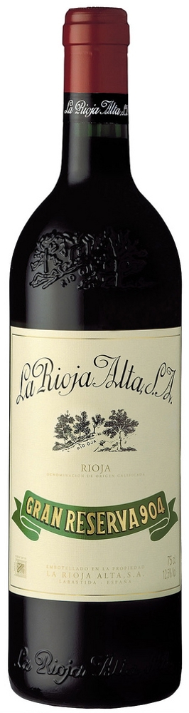 2010 Gran Reserva 904, La Rioja Alta, Rioja bottle shot.