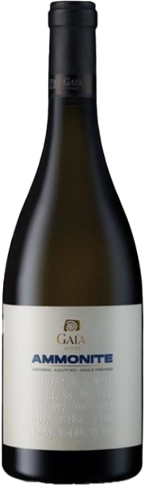 2023 Ammonite Assyrtiko, Gaia, Santorini bottle shot.