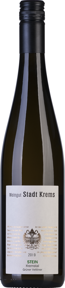 2021 Grüner Veltliner Stein, Stadt Krems, Kremstal bottle shot.