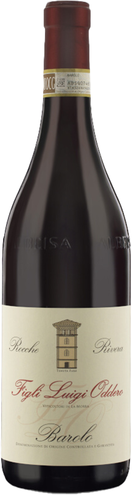 2021 Barolo Scarrone 'Vigna Rocche Rivera', Figli Luigi Oddero bottle shot.