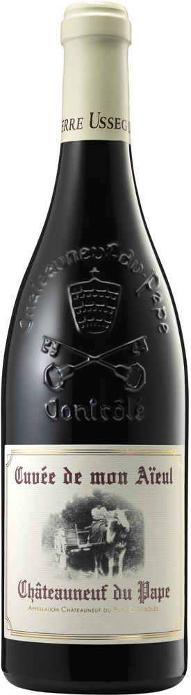 2009 Châteauneuf-du-Pape Cuvée de Mon Aïeul, Pierre Usseglio bottle shot.