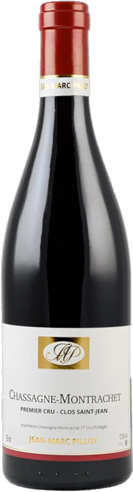 2018 Chassagne-Montrachet Rouge 1er Cru Clos-St-Jean, Jean-Marc Pillot bottle shot.