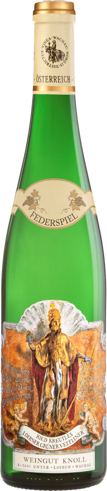 2023 Grüner Veltliner Federspiel, Ried Kreutles, Weingut Emmerich Knoll bottle shot.