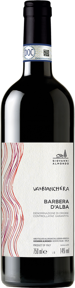 2019 Barbera d’Alba DOC Valbianchèra, Giovanni Almondo bottle shot.
