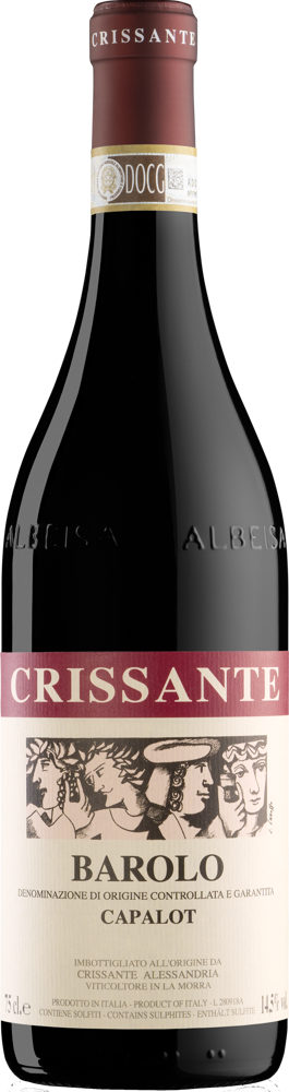 2020 Barolo Capalot, Crissante Alessandria bottle shot.