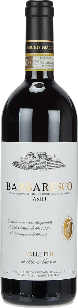 2019 Barbaresco Asili, Bruno Giacosa, Piedmont bottle shot.