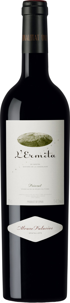2022 L'Ermita, Álvaro Palacios, Priorat bottle shot.
