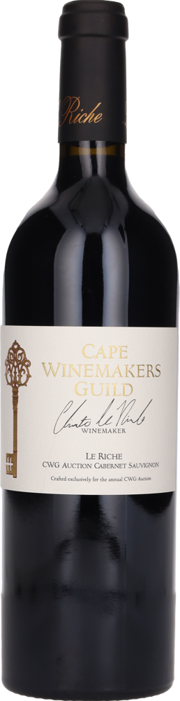 2020 Cape Winemakers Guild Auction Cabernet Sauvignon, Le Riche bottle shot.