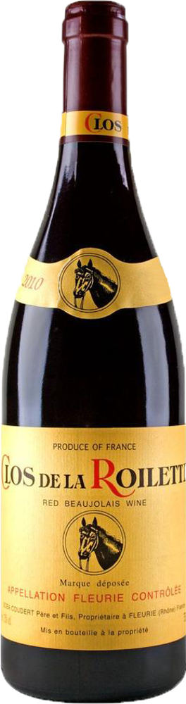 2015 Fleurie, Clos de la Roilette, Cuvée Tardive, Coudert bottle shot.