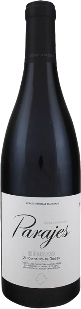 2021 Parajes, César Márquez, Bierzo bottle shot.