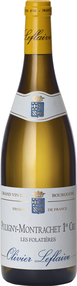 2024 Puligny-Montrachet 1er Cru Les Folatières, Domaine Olivier Leflaive bottle shot.