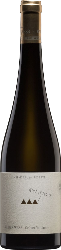 2021 Grüner Veltliner Kogl 1.ÖTW, Rainer Wess, Kremstal bottle shot.