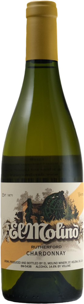 2020 Chardonnay, El Molino, Rutherford bottle shot.