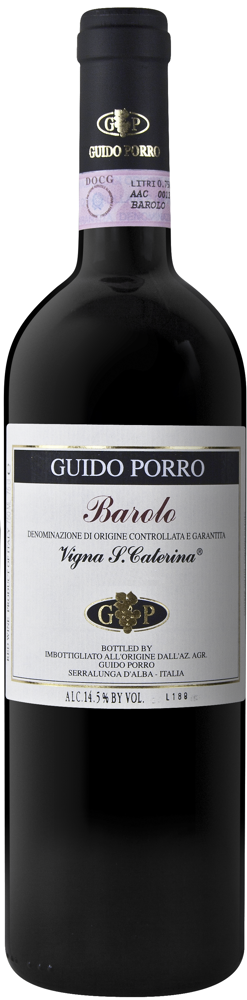 2019 Barolo Vigna Santa Caterina, Guido Porro, Piedmont bottle shot.