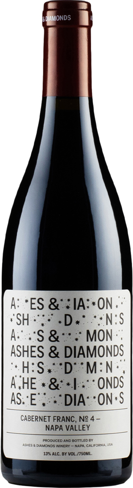 2017 Cabernet Franc Nº 4, Ashes & Diamonds, Napa Valley bottle shot.