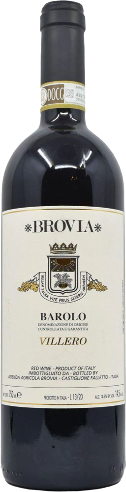 2021 Barolo Villero, Brovia, Piedmont bottle shot.