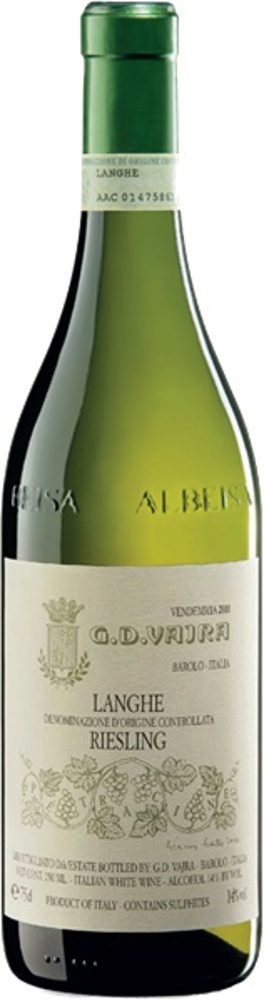 2020 Langhe DOC Riesling Pètracine, G.D. Vajra bottle shot.
