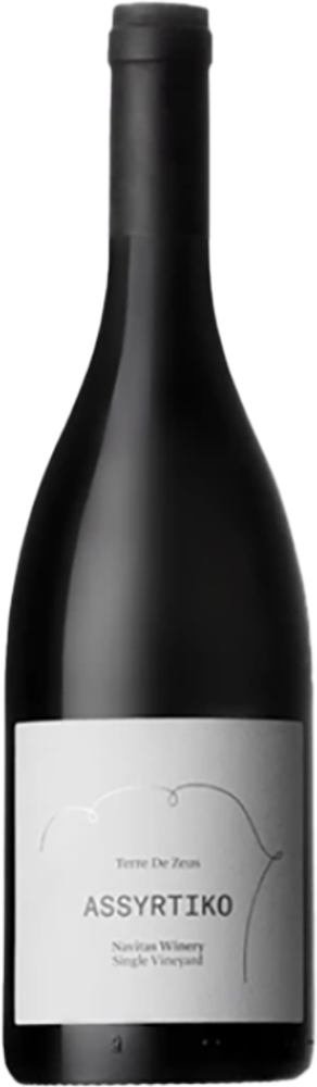 2023 Terre de Zeus Assyrtiko, Navitas Winery, Pieria bottle shot.