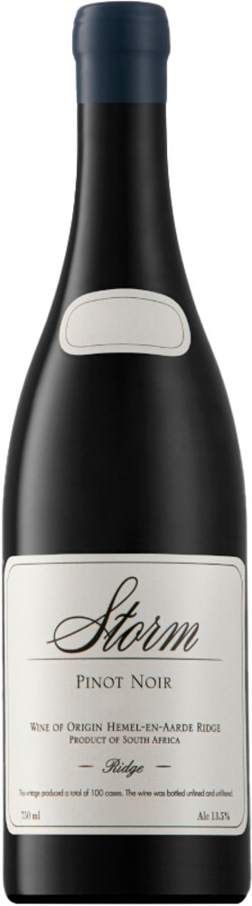 2022 Ridge Pinot Noir, Storm Wines, Hemel-en-Aarde bottle shot.